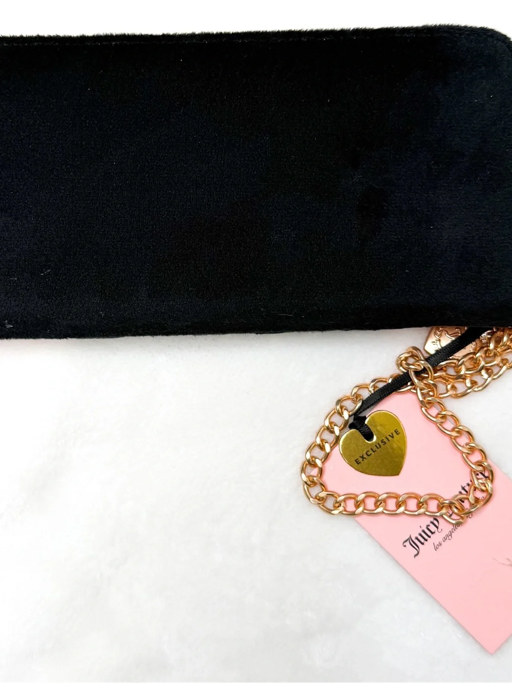 NWT Juicy Couture Black Velour Quilted Zip Wallet Y2K